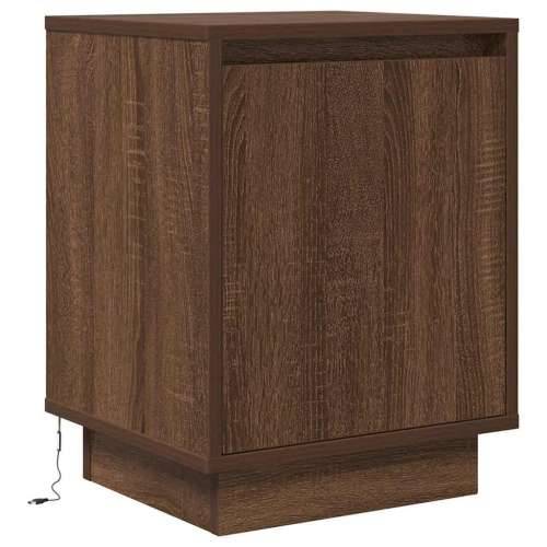 Noćni ormarić s LED svjetlima smeđi hrast 38x34x50 cm - Smeđi hrast 1 Cijena