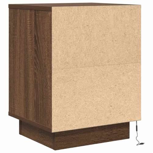 Noćni ormarić s LED svjetlima smeđi hrast 38x34x50 cm - Smeđi hrast 1 Cijena