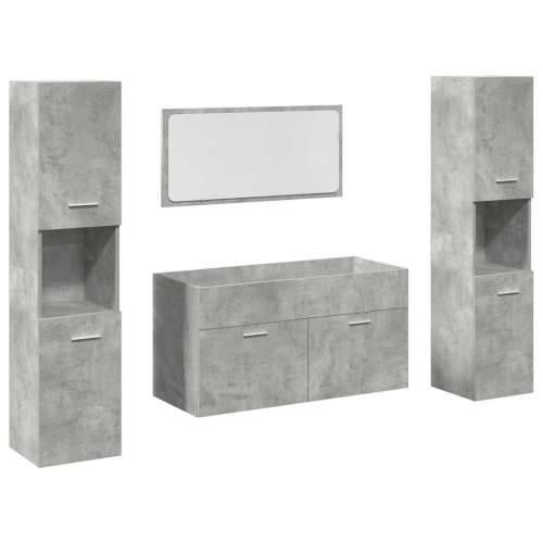 4-dijelni set kupaonskog namještaja siva boja betona drveni - Beton siva 90 x 38.5 x 46 cm 1 Cijena