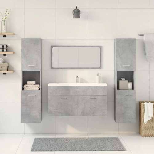 4-dijelni set kupaonskog namještaja siva boja betona drveni - Beton siva 90 x 38.5 x 46 cm 1 Cijena