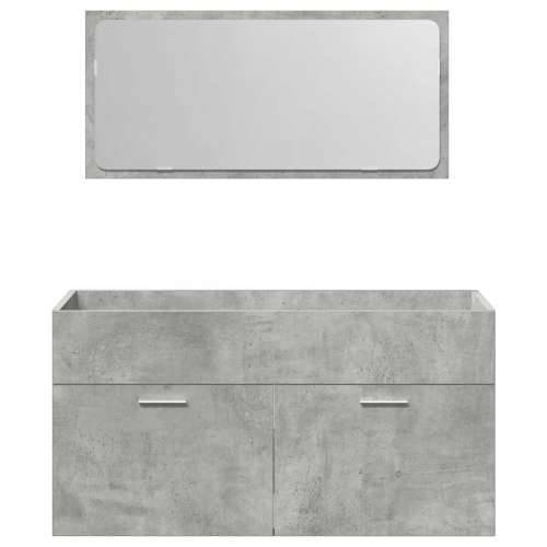 4-dijelni set kupaonskog namještaja siva boja betona drveni - Beton siva 90 x 38.5 x 46 cm 1 Cijena