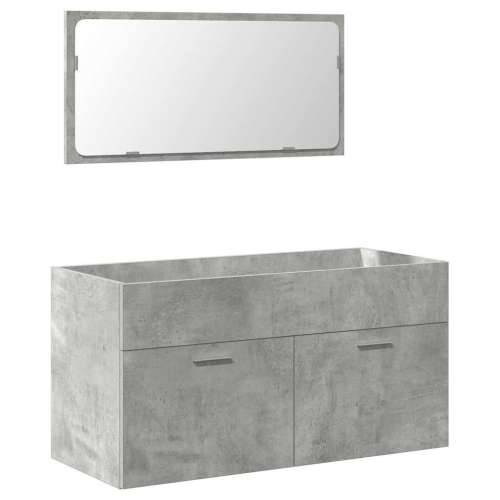 4-dijelni set kupaonskog namještaja siva boja betona drveni - Beton siva 90 x 38.5 x 46 cm 1 Cijena
