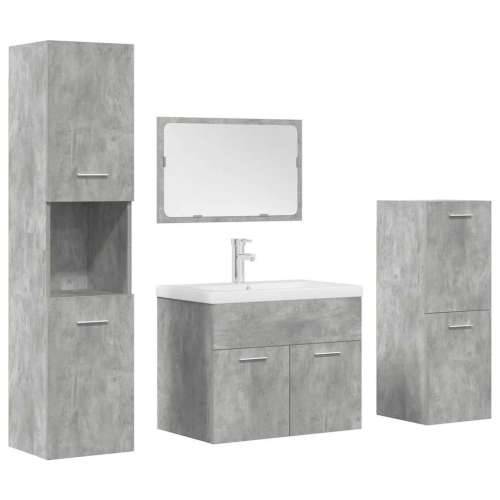 5-dijelni set kupaonskog namještaja siva boja betona drveni - Beton siva 60 x 38.5 x 46 cm 1 5 Cijena