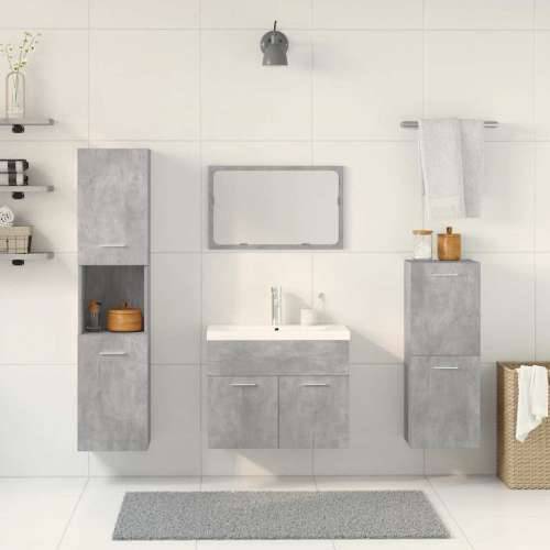 5-dijelni set kupaonskog namještaja siva boja betona drveni - Beton siva 60 x 38.5 x 46 cm 1 5 Cijena