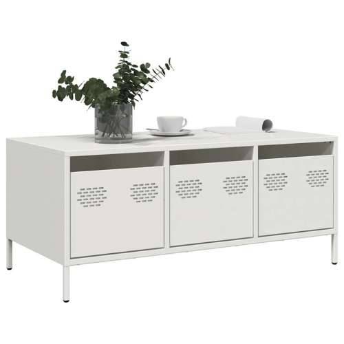 Stolić za kavu bijeli 101,5x50x43,5 cm hladno valjani čelik - Bijela 1 Cijena