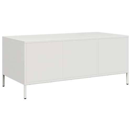 Stolić za kavu bijeli 101,5x50x43,5 cm hladno valjani čelik - Bijela 1 Cijena