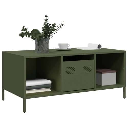 Stolić za kavu maslinastozeleni 101,5x50x43,5 cm od čelika - Zelena 1 Cijena