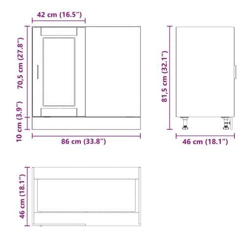 Donji kuhinjski ormarić Porto sjaj bijeli konstruirano drvo - Visoko sjajno bijela 86 x 46 x 81.5 cm 1 1x corner bottom cabinet  Cijena