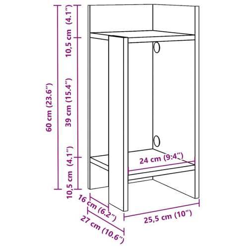 Pomoćni stolići 2 kom s policom bijeli 25,5x27x60 cm - Bijela 2 Cijena