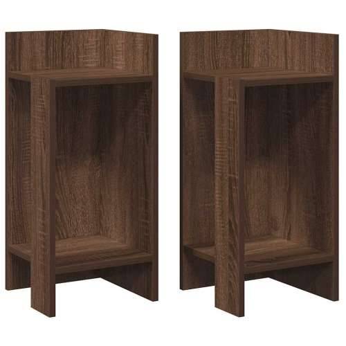 Pomoćni stolići 2 kom s policom boja smeđeg hrasta 25,5x27x60cm - Smeđi hrast 2 Cijena