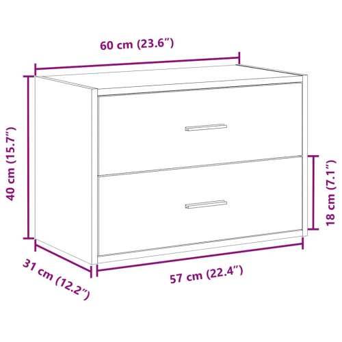 Ormarić s 2 ladice boja hrast 60x31x40 cm konstruirano drvo - Beton siva 1 Cijena