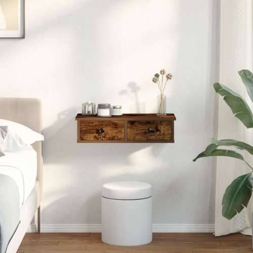 Zidna polica s ladicama dimljeni hrast 60x28x15 cm - Dimljeni hrast 60 x 25 x 15 cm 1 Cijena