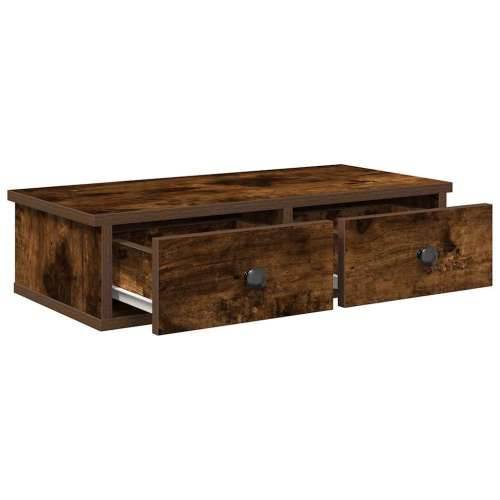 Zidna polica s ladicama dimljeni hrast 60x28x15 cm - Dimljeni hrast 60 x 25 x 15 cm 1 Cijena