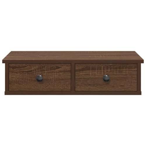 Zidna polica s ladicama smeđi hrast 60x28x15 cm izrađeno drvo - Smeđi hrast 60 x 25 x 15 cm 1 Cijena