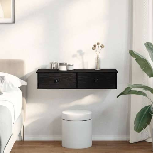 Zidna polica s ladicama crna 80x34x17 cm izrađeno drvo - Crna 80 x 31 x 17 cm 1 Cijena