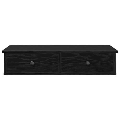 Zidna polica s ladicama crna 80x34x17 cm izrađeno drvo - Crna 80 x 31 x 17 cm 1 Cijena