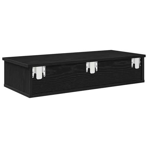 Zidna polica s ladicama crna 80x34x17 cm izrađeno drvo - Crna 80 x 31 x 17 cm 1 Cijena