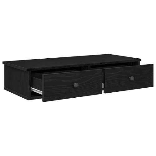 Zidna polica s ladicama crna 80x34x17 cm izrađeno drvo - Crna 80 x 31 x 17 cm 1 Cijena