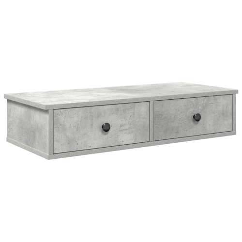 Zidna polica s ladicama beton siva 80x34x17cm konstruirano drvo - Beton siva 80 x 31 x 17 cm 1 Cijena