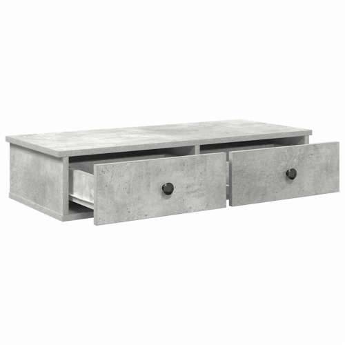 Zidna polica s ladicama beton siva 80x34x17cm konstruirano drvo - Beton siva 80 x 31 x 17 cm 1 Cijena