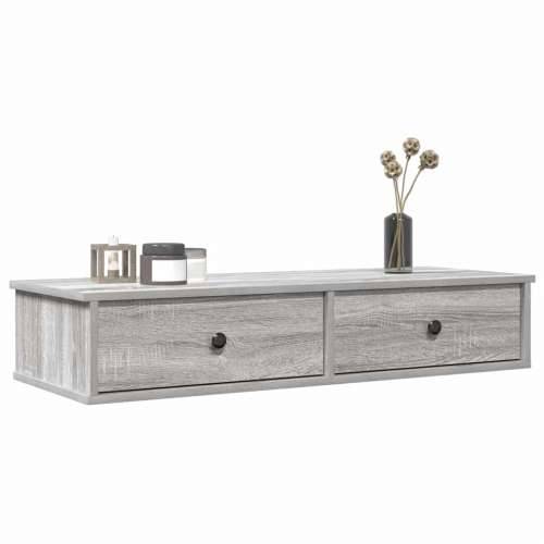 Zidna polica s ladicama siva sonoma konstruirano drvo - Sivi hrast sonoma 100 x 34 x 19 cm 1 Cijena