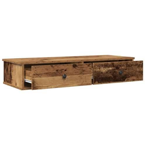 Zidna polica s ladicama staro drvo konstruirano drvo - Staro drvo 100 x 34 x 19 cm 1 Cijena
