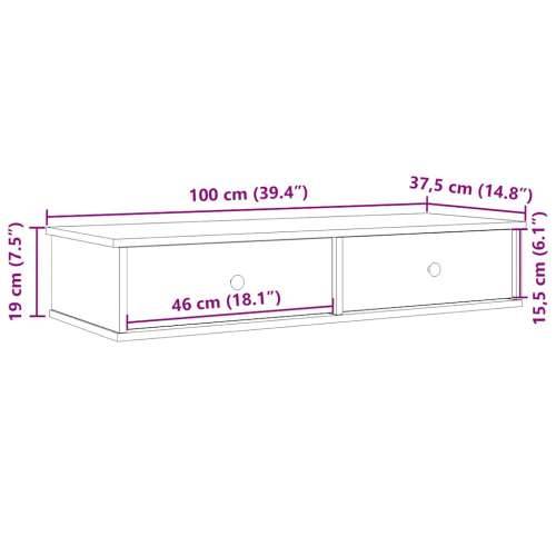 Zidna polica s ladicama staro drvo konstruirano drvo - Staro drvo 100 x 34 x 19 cm 1 Cijena