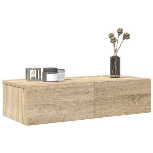 Zidna polica s ladicama sonoma hrast konstruirano drvo - sonoma hrast 60 x 26.5 x 15 cm 1 Cijena