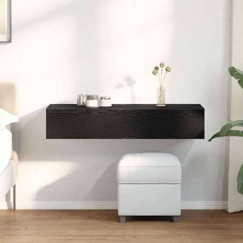 Zidna polica s ladicama crna 100x36x19 cm izrađeno drvo - Crna 100 x 36 x 19 cm 1 Cijena