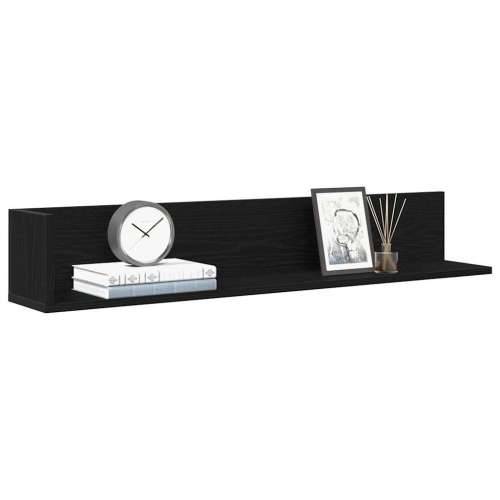 Zidne police 2 kom crne 100x16,5x16,5 cm konstruirano drvo - Crna 100 x 16.5 x 16.5 cm 1 Cijena