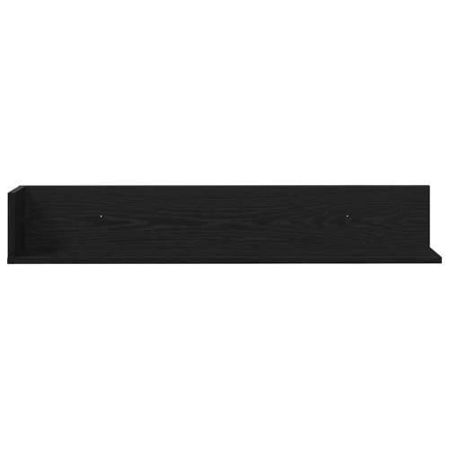 Zidne police 2 kom crne 100x16,5x16,5 cm konstruirano drvo - Crna 100 x 16.5 x 16.5 cm 1 Cijena