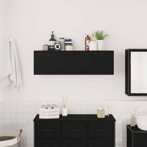 Kupaonski zidni ormarić crni 100x25x30 cm izrađeno drvo - Crna 100 x 25 x 30 cm 1 Cijena