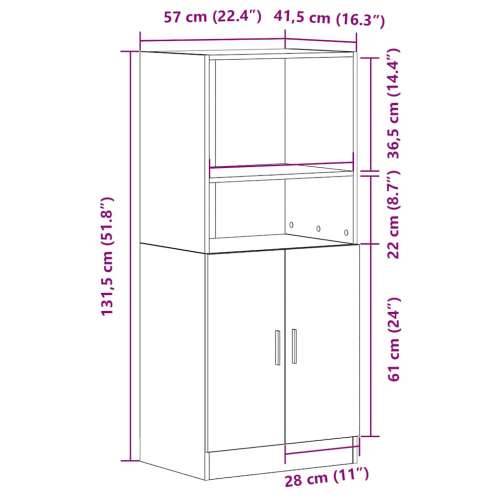 Kuhinjski ormarić dimljeni hrast 57x41,5x131,5 cm drveni - Dimljeni hrast 1 Cijena