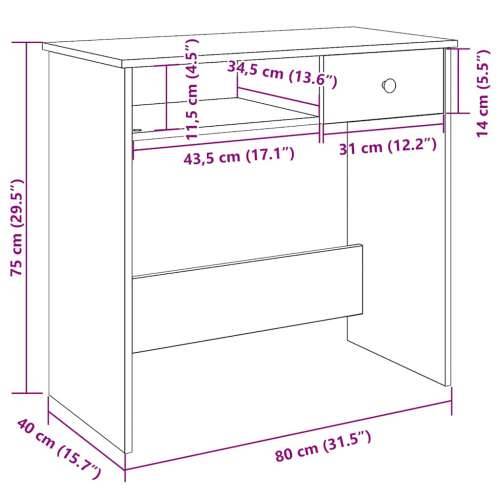 Radni stol boja hrasta sonome 80 x 40 x 75 cm od iverice - sonoma hrast Cijena