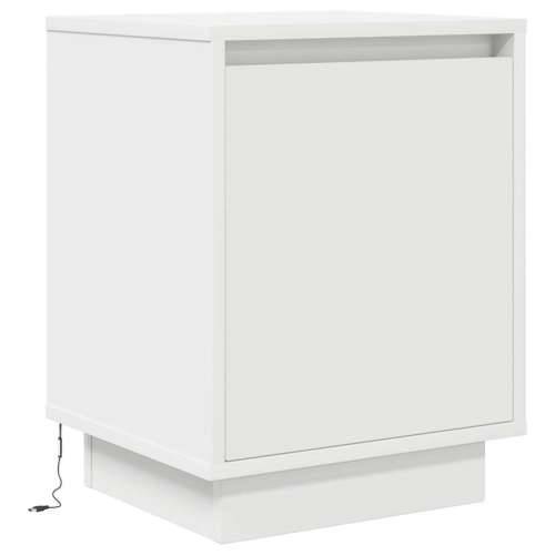 Noćni ormarić s LED svjetlima bijeli 38x34x50 cm - Bijela 1 Cijena
