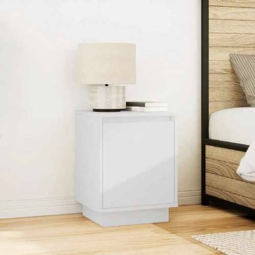 Noćni ormarić s LED svjetlima bijeli 38x34x50 cm - Bijela 1 Cijena