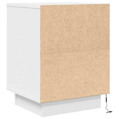 Noćni ormarić s LED svjetlima bijeli 38x34x50 cm - Bijela 1 Cijena