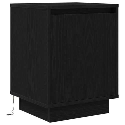 Noćni ormarić s LED svjetlima crni 38x34x50 cm - Crna 1 Cijena