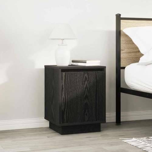 Noćni ormarić s LED svjetlima crni 38x34x50 cm - Crna 1 Cijena
