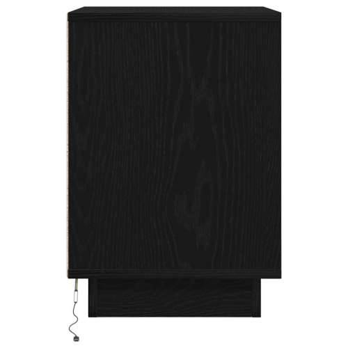 Noćni ormarić s LED svjetlima crni 38x34x50 cm - Crna 1 Cijena