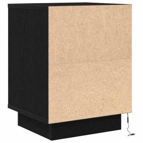 Noćni ormarić s LED svjetlima crni 38x34x50 cm - Crna 1 Cijena