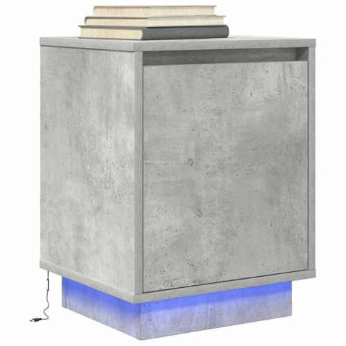 Noćni ormarić s LED svjetlima siva boja betona 38x34x50 cm - Beton siva 1 Cijena