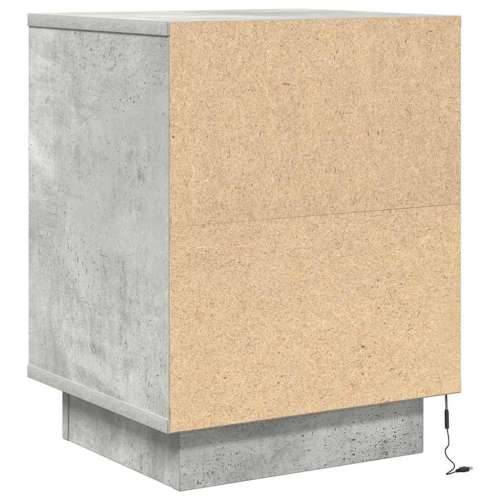 Noćni ormarić s LED svjetlima siva boja betona 38x34x50 cm - Beton siva 1 Cijena