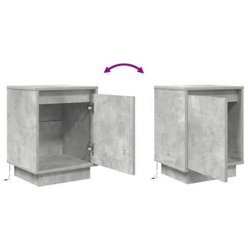 Noćni ormarić s LED svjetlima siva boja betona 38x34x50 cm - Beton siva 1 Cijena