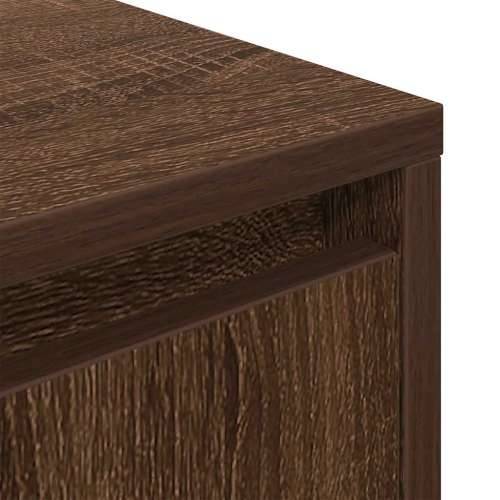 Noćni ormarić s LED svjetlima boja dimljenog hrasta 38x34x50 cm - Dimljeni hrast 1 Cijena