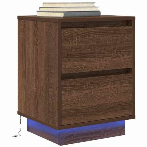 Noćni ormarić s LED svjetlima smeđi hrast 38x34x50 cm - Smeđi hrast 1 50 cm Cijena