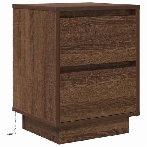 Noćni ormarić s LED svjetlima smeđi hrast 38x34x50 cm - Smeđi hrast 1 50 cm Cijena