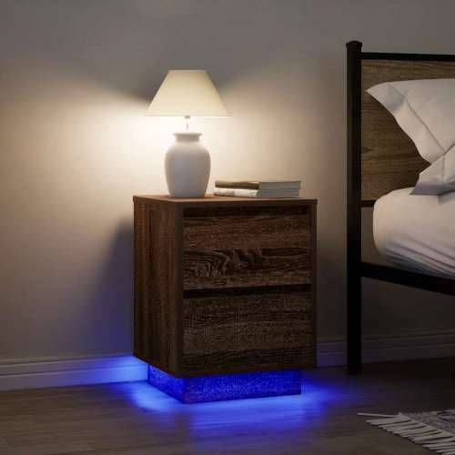 Noćni ormarić s LED svjetlima smeđi hrast 38x34x50 cm - Smeđi hrast 1 50 cm Cijena