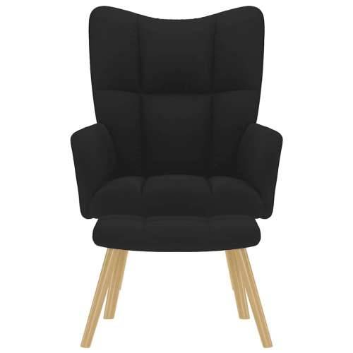 Stolica za opuštanje s tabureom od tkanine crna - Crna 1 with stool Cijena