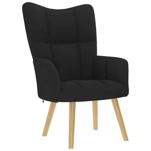Stolica za opuštanje s tabureom od tkanine crna - Crna 1 with stool Cijena